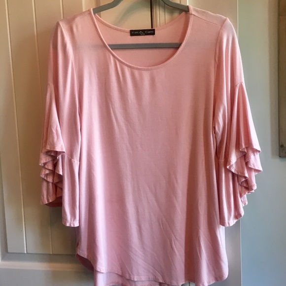 Ruffle Sleeve Pink Top NWOT - Picture 5 of 5
